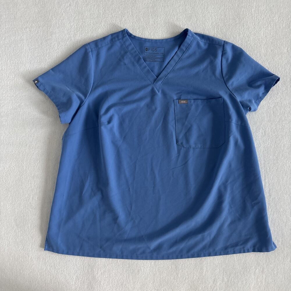 FIGS Catarina One Pocket Scrub Top Blue Womens Size 3XL‎ PO 4130 Medical